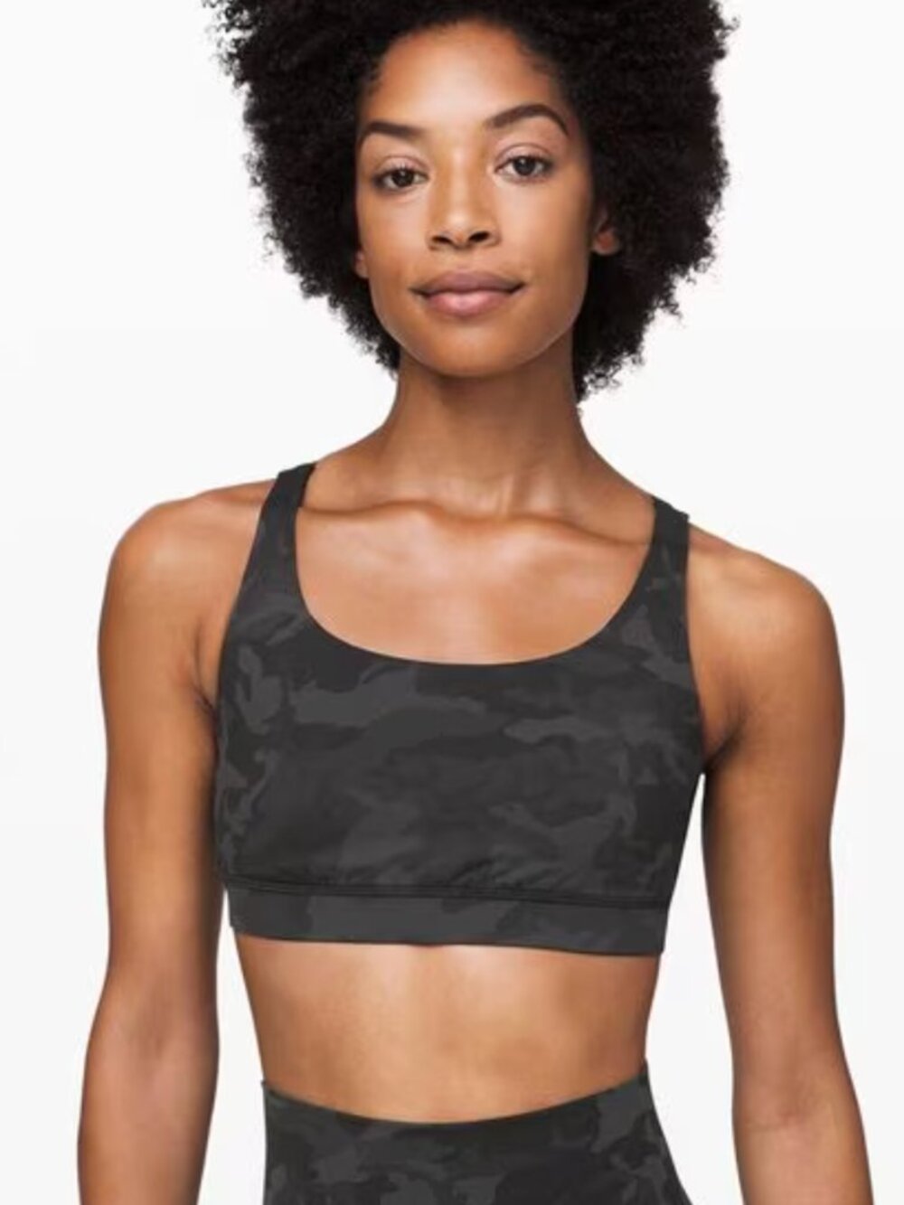 Lululemon Energy Bra Medium Support B-D Cup in Incognito Camo Multi Gray 6